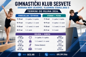 Termini treninga od rujna u dvorani Novi Jelkovec.