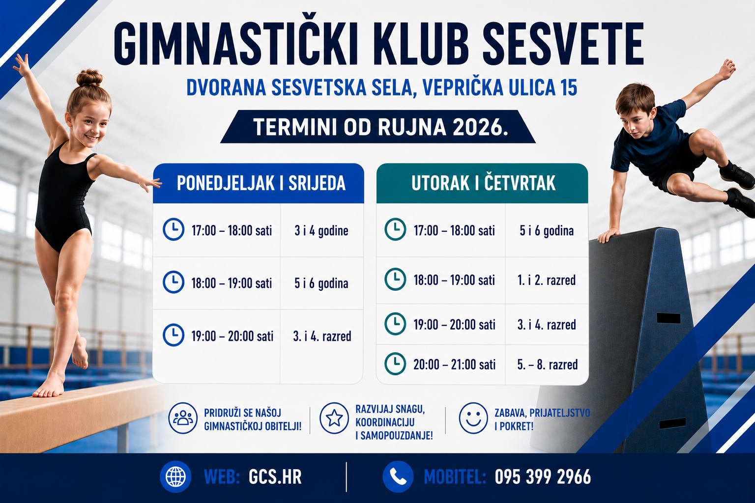 Termini treninga od rujna u dvorani Sesvetska Sela.
